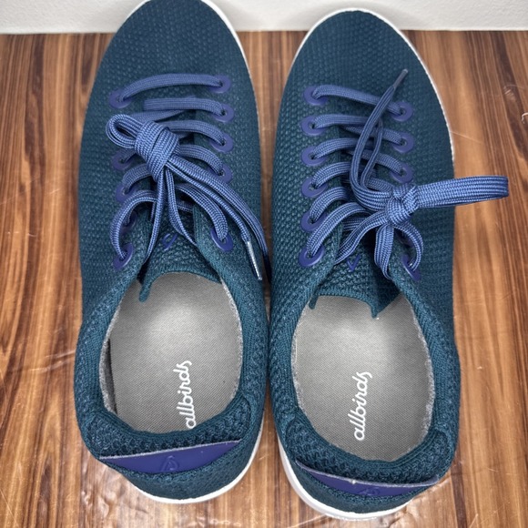 Allbirds Mens Size 11 Knit Tree Pipers Shoes Sneakers Green Walking Blue White - Picture 6 of 8